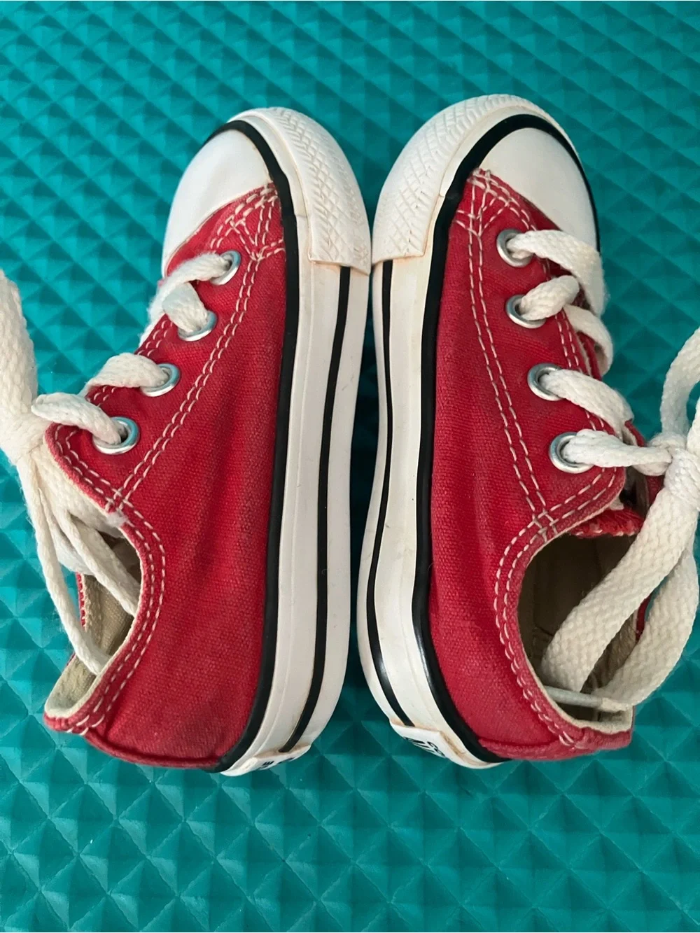 CONVERSE Chuck Taylor All Star Baby Low Top Red Canvas Shoes | 5